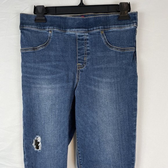 Spanx Pull On‎ Jean Women's Size Medium Raw Hem Skinny Performance Stretch - Picture 3 of 13